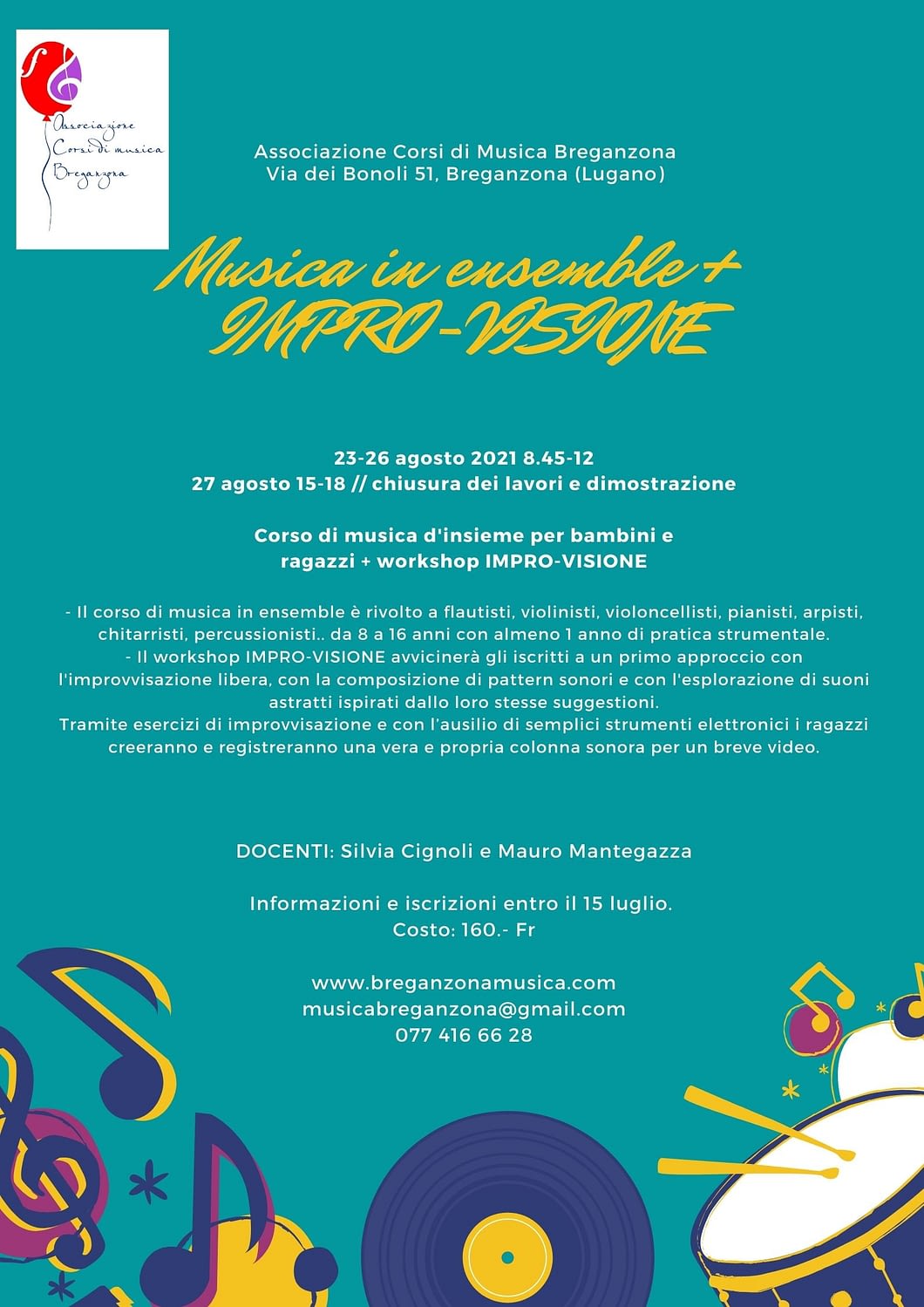 corso estivo 2021 Associazione Corsi di Musica Breganzona